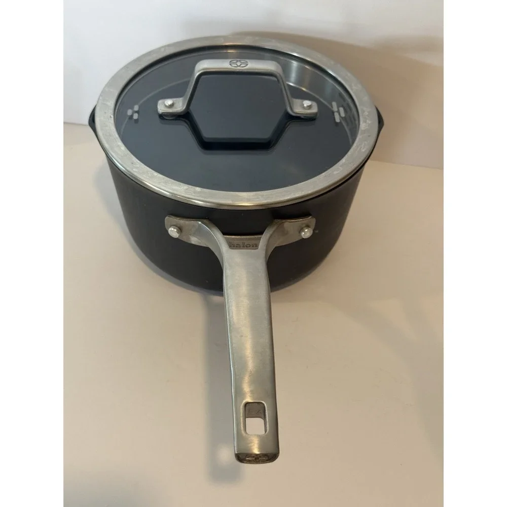 Calphalon Premier Hard Anodized Nonstick 3.5 Qt Saucepan Pan Lid 87035 Pristine